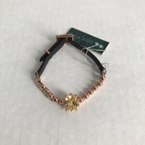 Nwt Eddie Borgo Crystal Statement Beaded Bracelet Leather Strap Signed